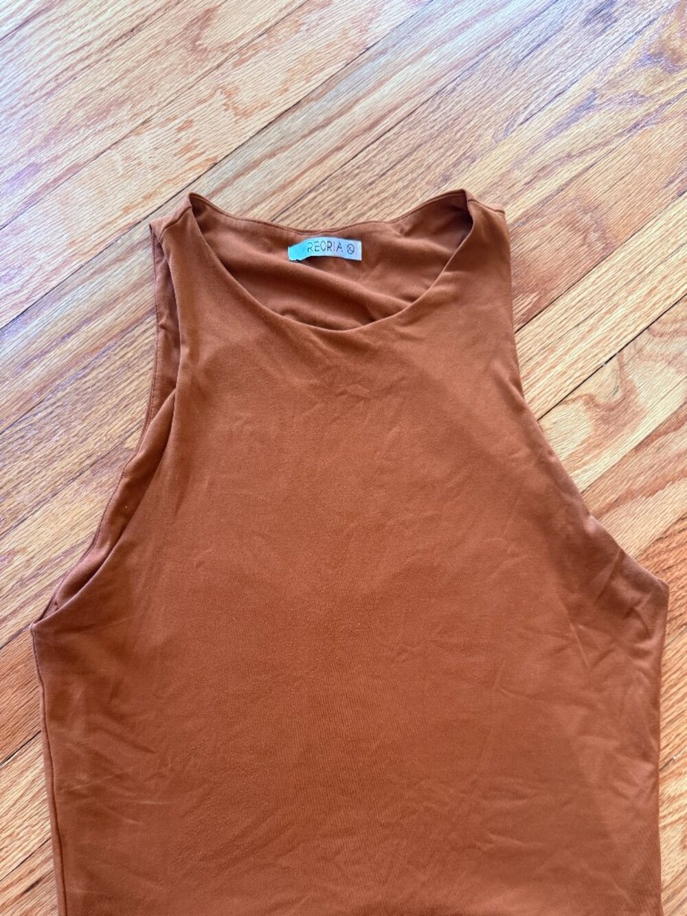 Burnt orange cropped tank top